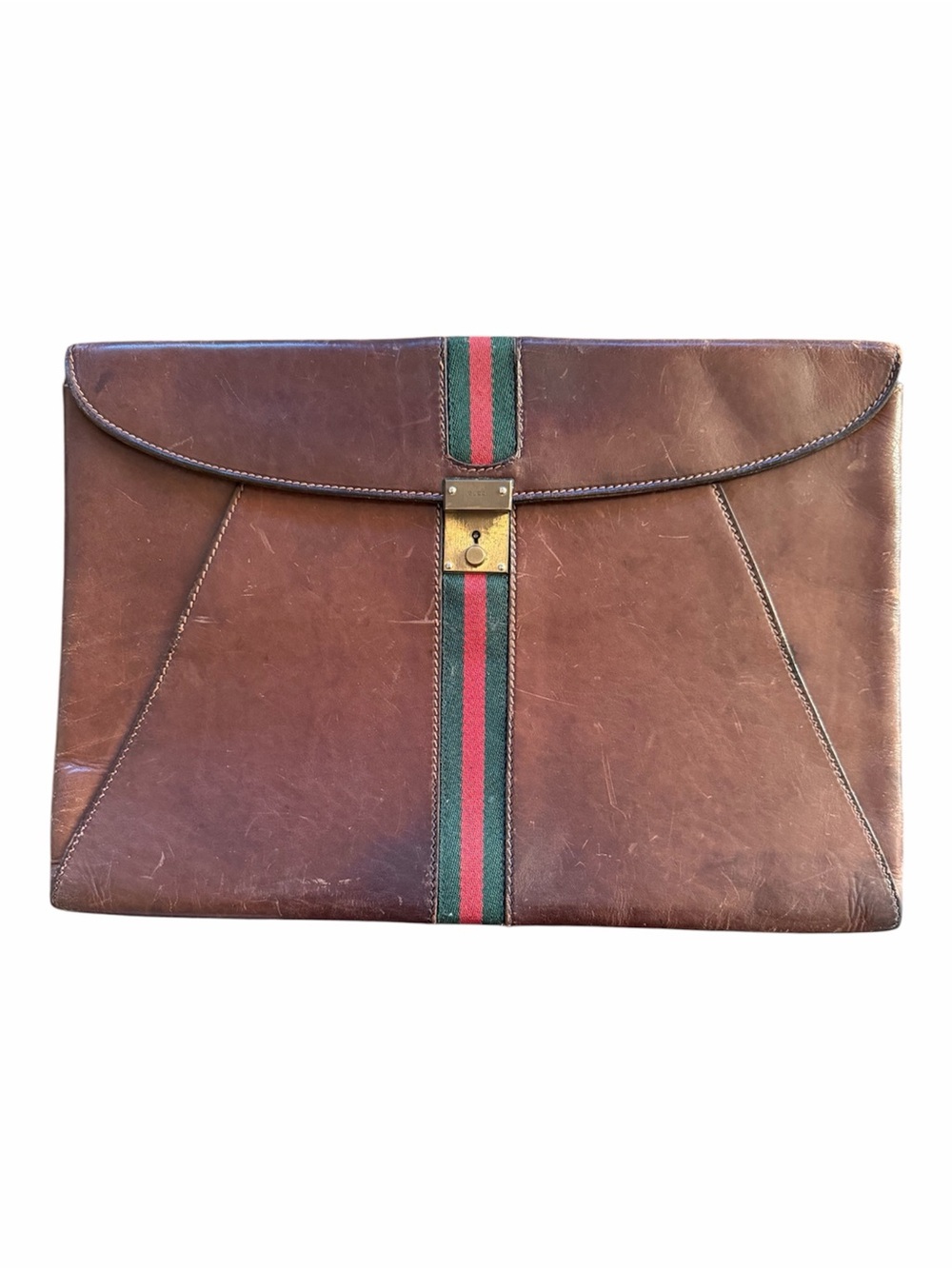 Gucci Vintage Brown Leather Sherry Line Briefcase portFolio